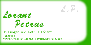 lorant petrus business card
