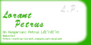 lorant petrus business card